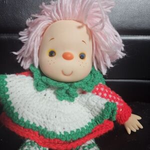 Charming Doll with Pink Hair and Crochet Outfit